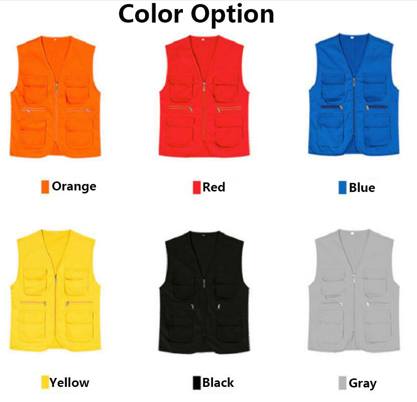 Men's Custom Utility Pockets Cargoes Vest & Waistcoat Fishing Jacket for Climbing Hiking Photography Camping Vests