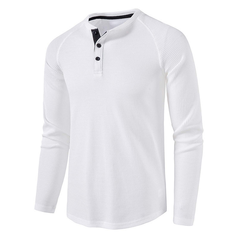 Autumn and Winter Men's Stand Collar Plain Slim Fit High Quality Long Sleeve T-shirt Men Polo Shirt