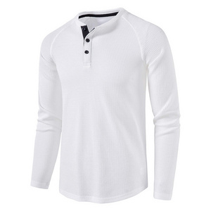 Autumn and Winter Men's Stand Collar Plain Slim Fit High Quality Long Sleeve T-shirt Men Polo Shirt