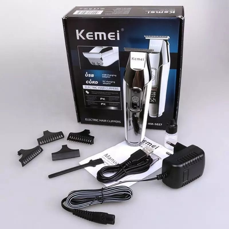 Kemei Rechargeable Electric Hair Clipper With LCD KM-5027 High Quality Cordless Trimmer Household Barber Carving Trimmer