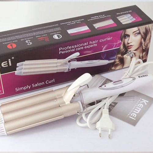 Kemei Electric Hair Curler  Waver Styler KM-1010 Hair Curling Iron 2 In 1 Hair Straightener