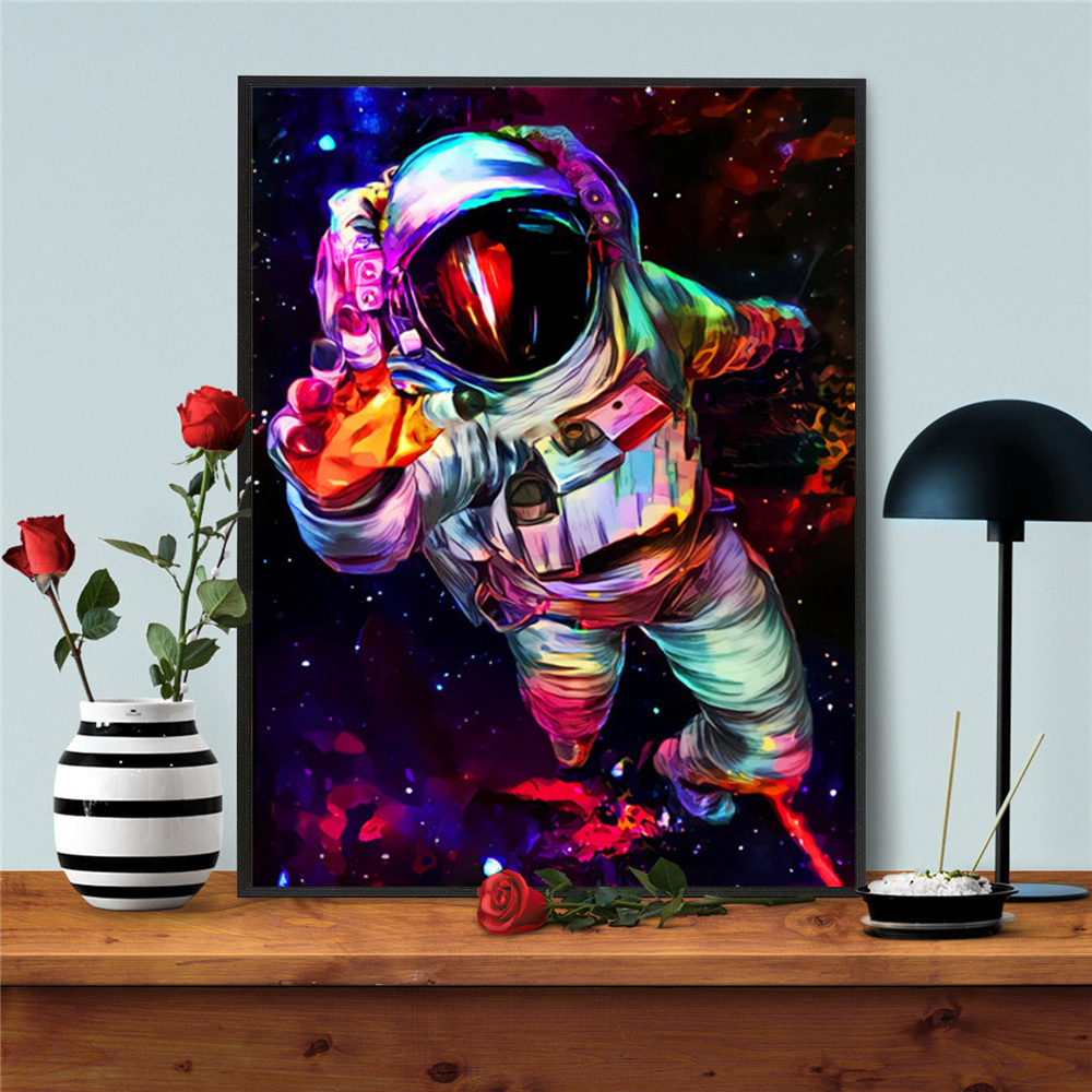 HUACAN 5D DIY Art Diamond Painting Astronaut Diamond Embroidery Outer Space Sale Rhinestones Mosaic Handmade Gift