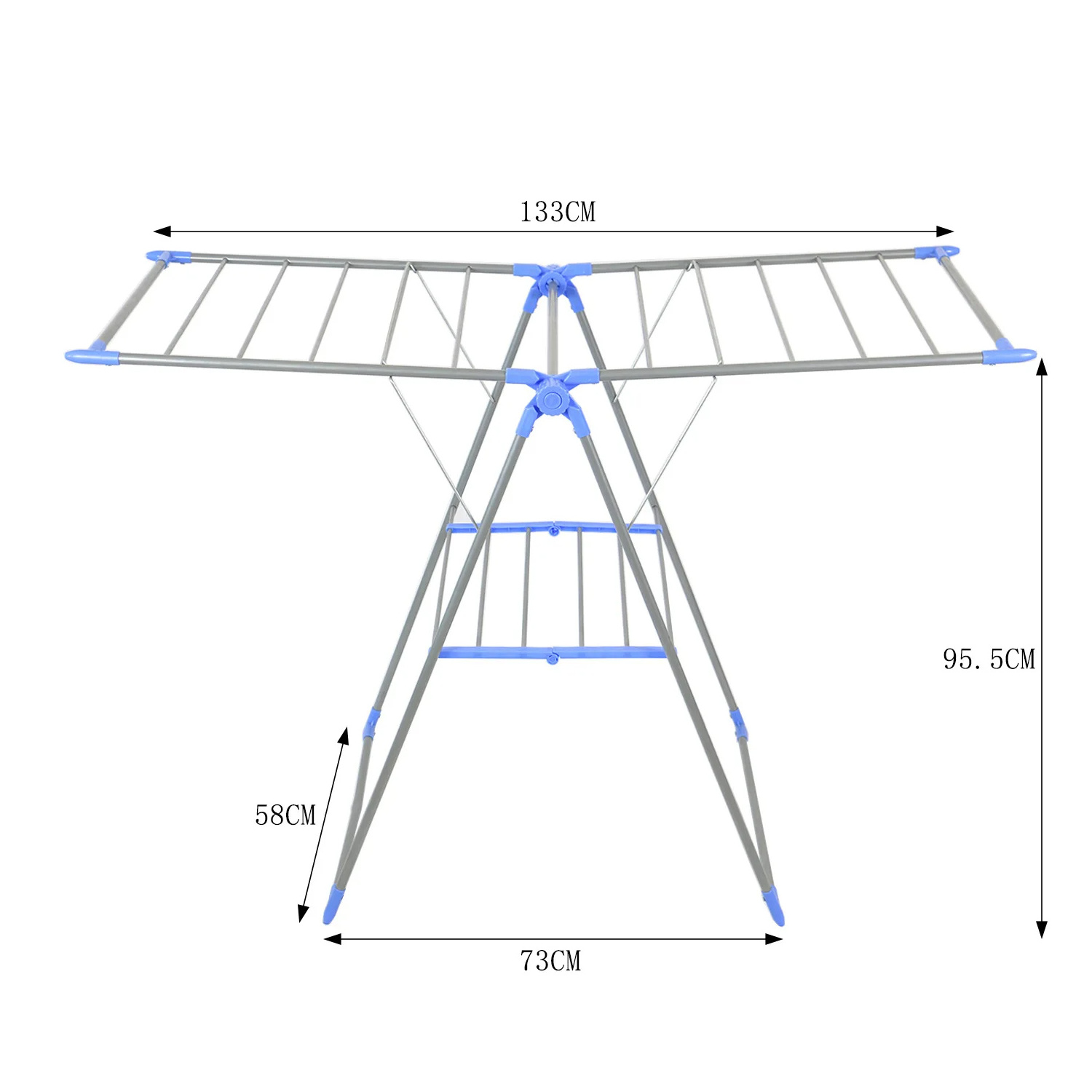 Hot Sale Stainless Steel Gullwing Space-Saving Laundry Rack Foldable Cloth Drying Stand Clothes Dryer Rack