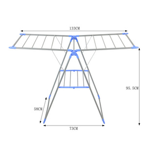 Hot Sale Stainless Steel Gullwing Space-Saving Laundry Rack Foldable Cloth Drying Stand Clothes Dryer Rack