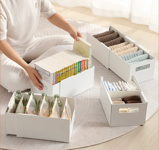 Kitchen Cabinet Storage Box Telescopic Organizer Bins Under Drawer Office Desktop Stationery Storage Box