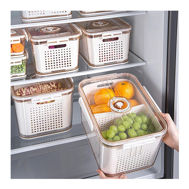 Hot Sales Food Canisters Fridge Noodle Storage Boxes & Bins Clear Stackable Bpa-Free Pop Up Airtight Food Storage & Container