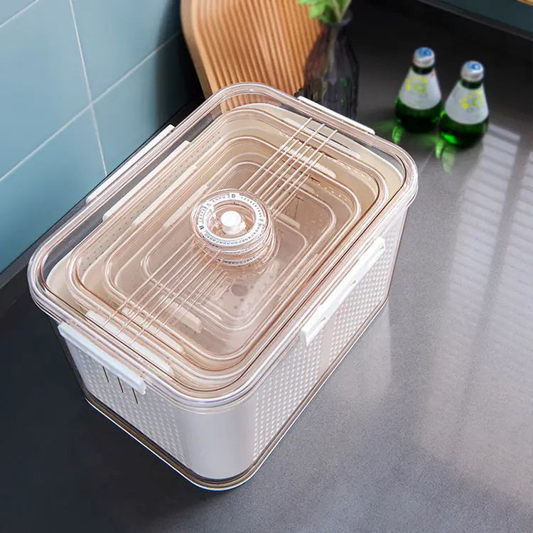 Hot Sales Food Canisters Fridge Noodle Storage Boxes & Bins Clear Stackable Bpa-Free Pop Up Airtight Food Storage & Container