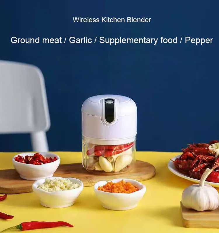 Kitchen Portable 250ml Electric Garlic Vegetable Chopper Mini Food Processor