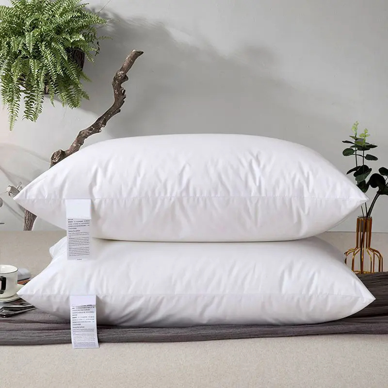 Hilton Hotel Bed Pillow Elastic Feather Silk Cotton Fiber Pillow Soft Polyester Filling Neck Protector Memory Pillow