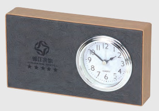 Luxury Hotel Supplies Hotel PU Leather Alarm Clock Guest Room Storage Box Set Restaurant Hotel Guide Service Clip