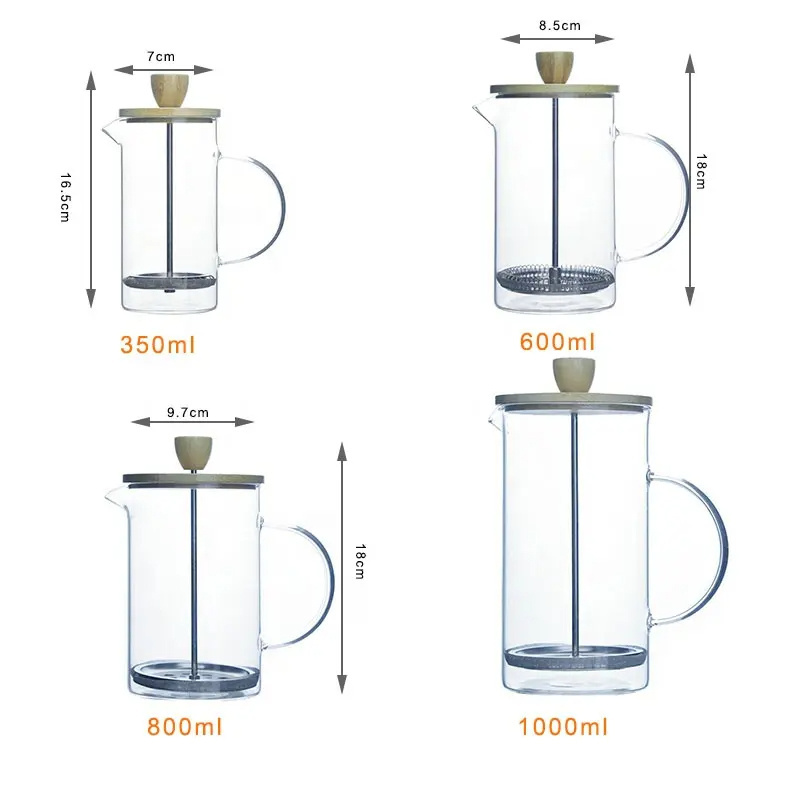 Home Thick & Durable Glass Manual Siphon Coffee French Press Tea and Coffee Maker