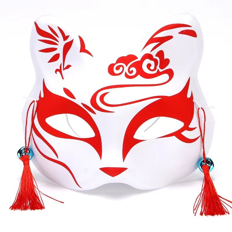 Halloween Fox Mask Half Face Cat Kitsune Mask for Cosplay Japanese Style Animal Fox  for Masquerade Ball Party masks