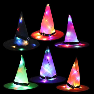 Halloween Creative  hat Colorful light Decoration Supply Hanging Led light Adult Prom Hat Props Halloween Glowing Hat