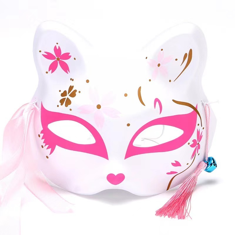 Halloween Fox Mask Half Face Cat Kitsune Mask for Cosplay Japanese Style Animal Fox  for Masquerade Ball Party masks