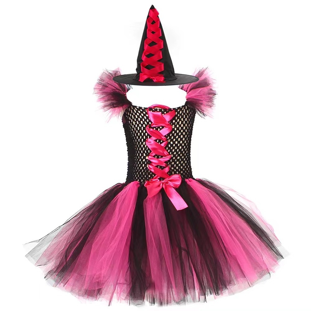 Halloween Children's Day Party Costume Cosplay Witch Makeup Dance Tutu Dress Princess Dress