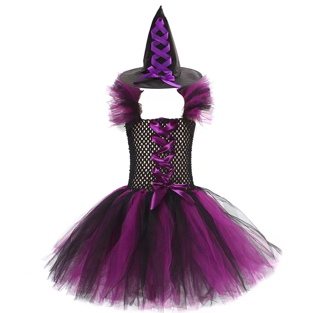 Halloween Children's Day Party Costume Cosplay Witch Makeup Dance Tutu Dress Princess Dress