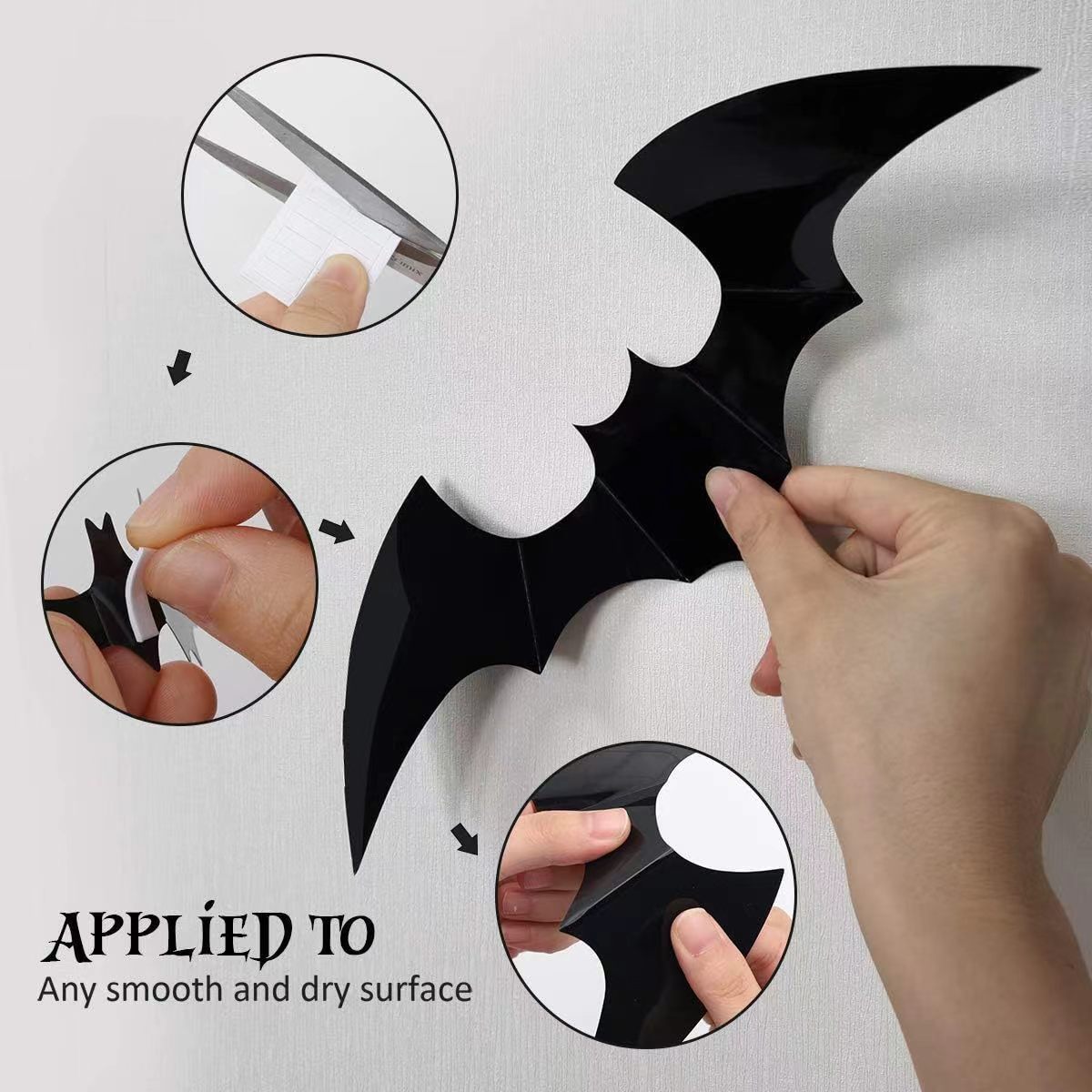 Halloween Party Supplies DIY 3D Decorative Bats Spider Wall Sticker Home Window Halloween Eve Decor Decoration