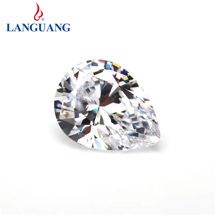 Hot Sale Water Drop Cut Pear Shape Natural White Diamond Loose Gemstone Cubic Zirconia Gems