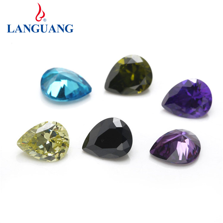 Hot Sale Water Drop Cut Pear Shape Natural White Diamond Loose Gemstone Cubic Zirconia Gems