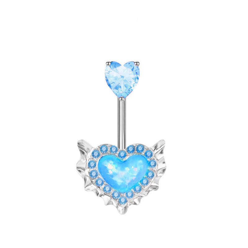 Sex Imitated Opal medical steel body piercing seamless ring  stud without piercing Belly ring