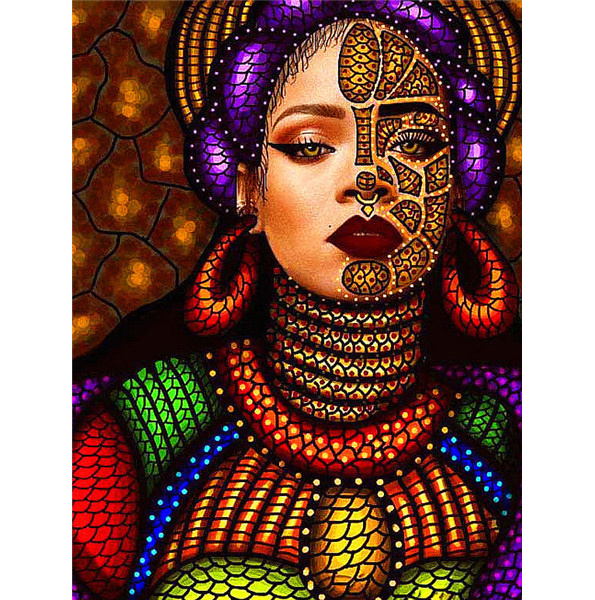 LS hot canvas diamond painting African beauty girl 5D DIY full diamond mosaic diamond painting kit for adults DIY