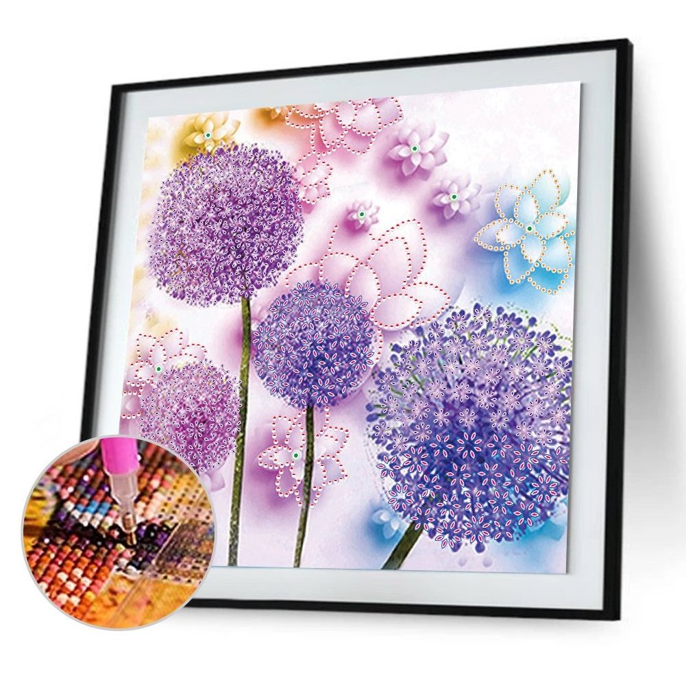 LS 5D DIY particle special shaped diamond painting flower dandelion canvas painting home decor