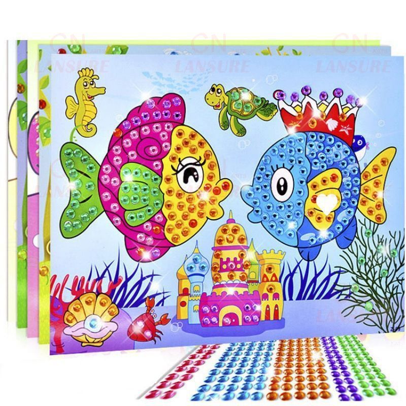 LS kids diamond painting DIY Diamond Stickers Handmade Crystal Paste Painting Mosaic Puzzle Toys Double Sided Stickers