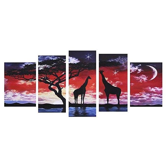 LS 5 panel 5D Diamond Painting scenery  DIY Diamond Embroidery Rhinestones Mosaic wall Art Home Decor home hotel decor