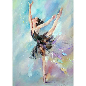 hot sale DIY Oil Painting crafts Beautiful dancing girl oil Paint by Number wall arts for Adult