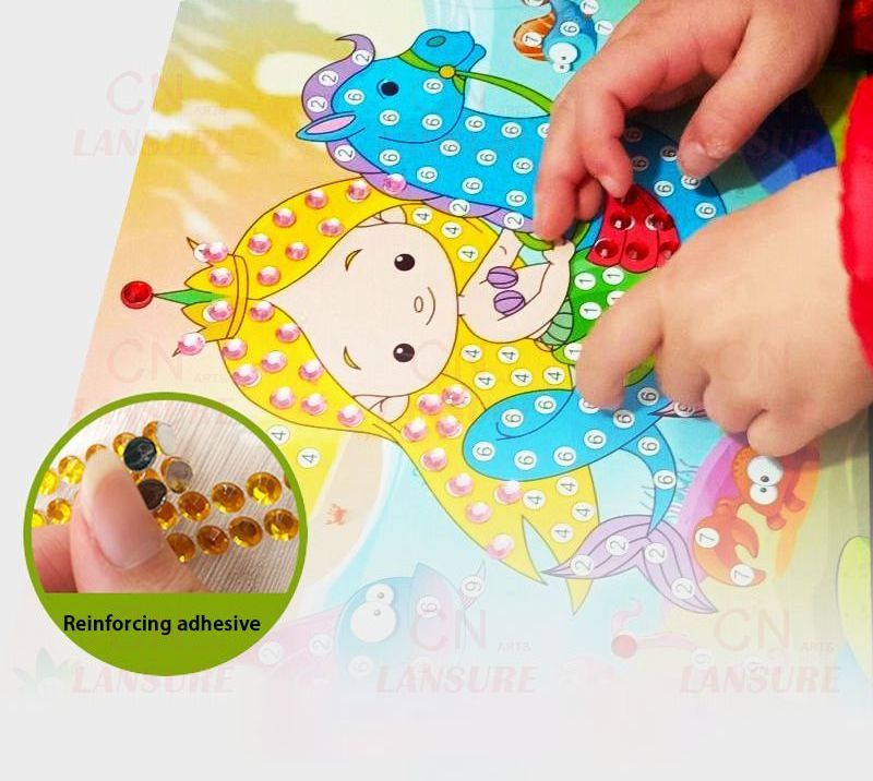 LS kids diamond painting DIY Diamond Stickers Handmade Crystal Paste Painting Mosaic Puzzle Toys Double Sided Stickers