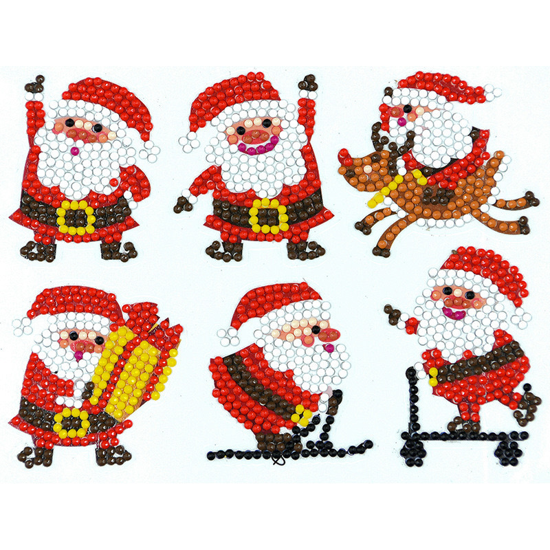 LS 12pcs diy 5d diamond painting stickers kids Christmas snowman cartoon sticker for boys girls Xmas