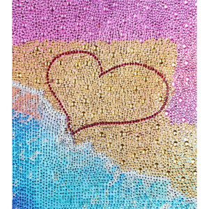 LS crystal 5D DIY full Special Shape Diamond Painting seaside loving heart embroidery Mosaic wall paintings art home decor