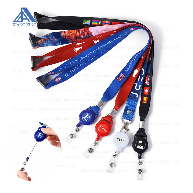 Wholesale Custom Retractable Lanyard Neck Strap Band for Business ID Badge Card Holders