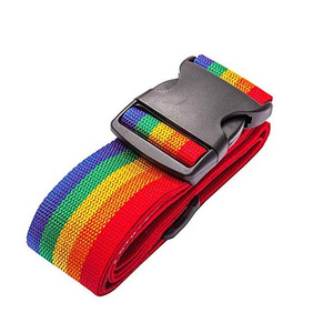 Printed Custom Polyester Adjustable Luggage Strap Bag Belt with Lock And Digital Scale