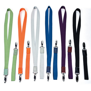 2023 Popular Key Leather Lanyard Keychain Plain Color Soft Polyester Cotton Fabric Phone Case Patch Tab Lanyard Neck Straps