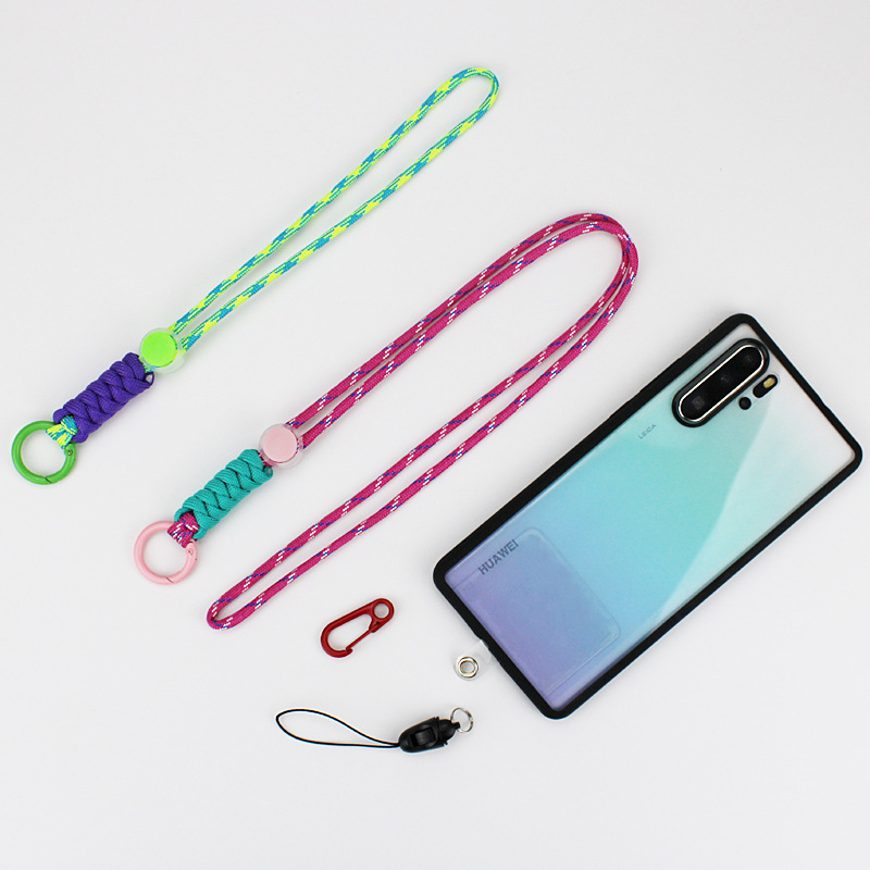 Detachable Adjustable Necklace Phone Lanyard for Mobile Phone Nylon Patch Crossbody Neck Clip Snap Hanging Cord Rope Strap