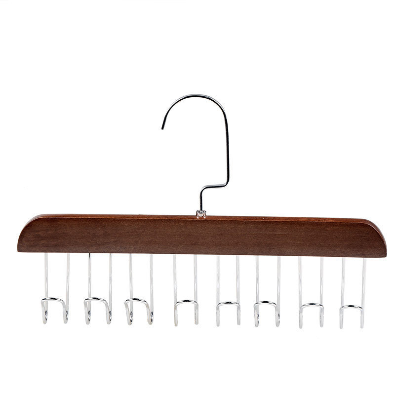 Multifunctional Household Wooden Hanger Underwear Eight Hook Storage Rack For Garment Wooden Hook With Swivel Hook