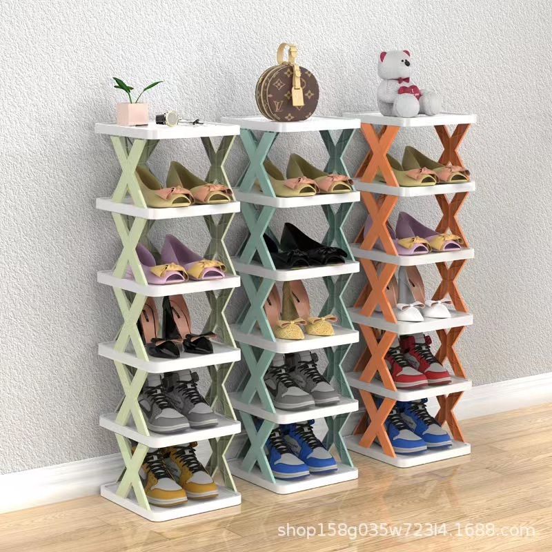 Easy-assembled Plastic Shoe Organizer Storage Space-Saving Closet Shoes Shelf 2-9 Layers Stackable Shoe Rack