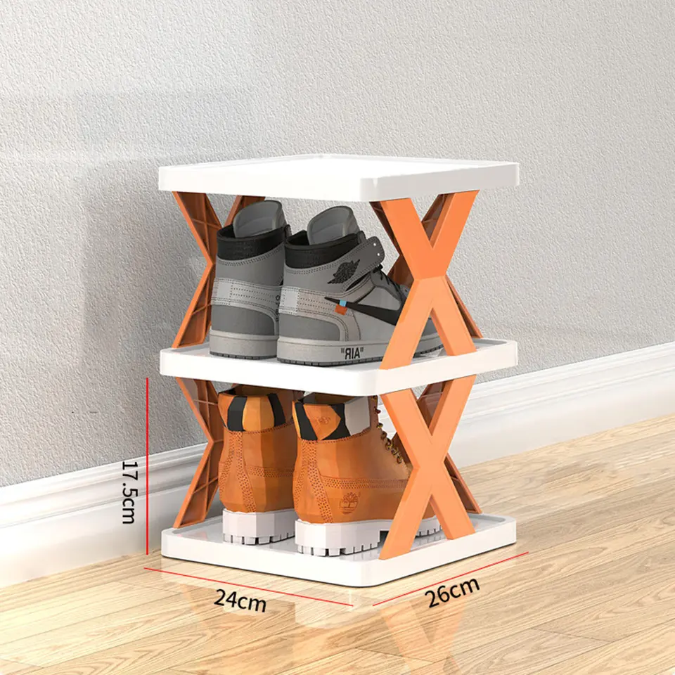 Easy-assembled Plastic Shoe Organizer Storage Space-Saving Closet Shoes Shelf 2-9 Layers Stackable Shoe Rack