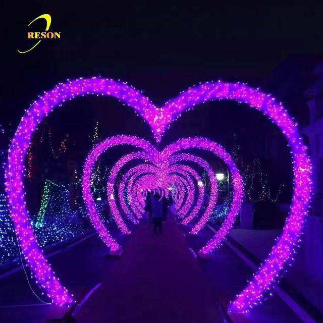 2023 New Wedding Valentine Entrance Decoration Led Heart Shaped Arch Lights Designs Decorations for EventsParty Supplies