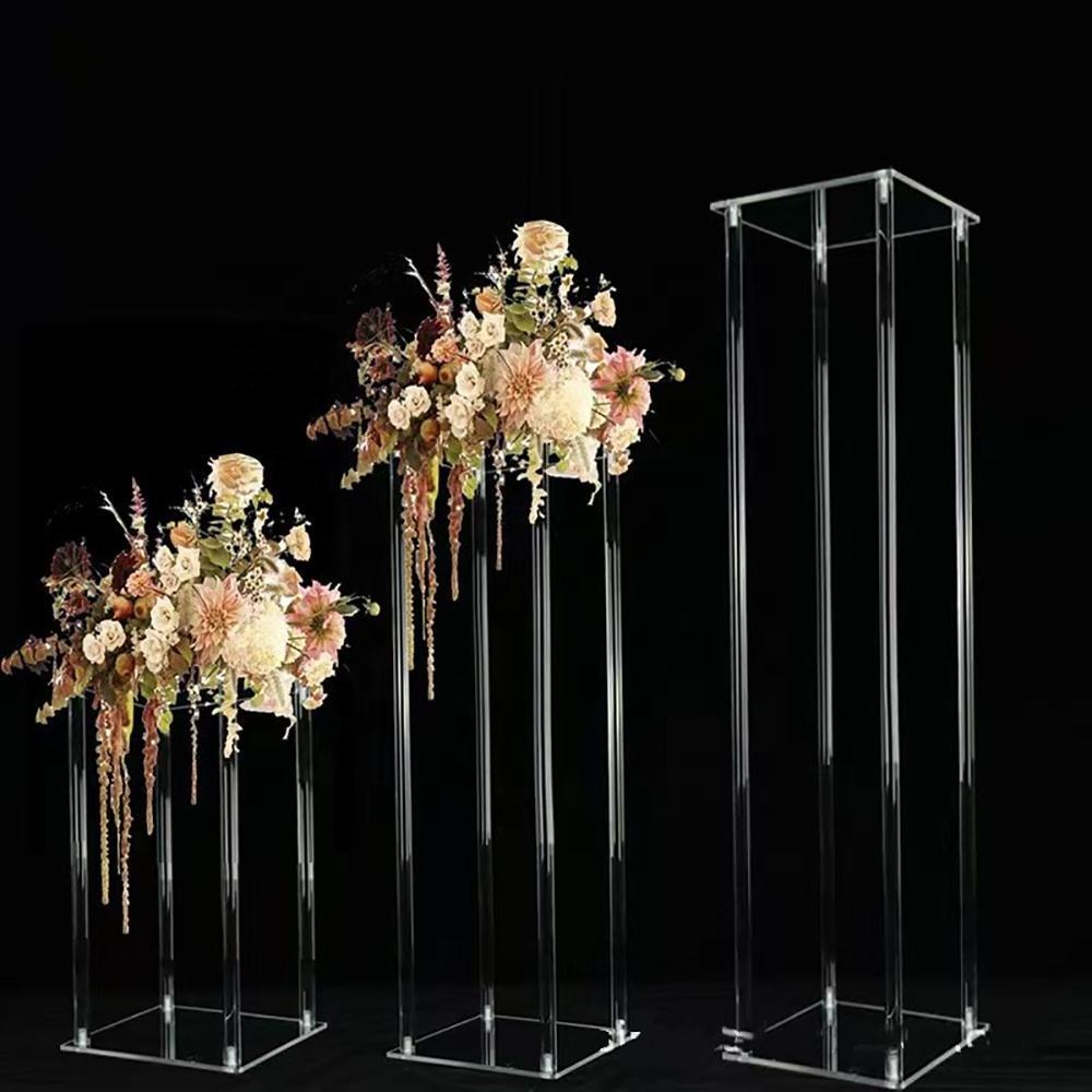 Crystal Acrylic Flower Display Stand Wedding Decoration Main Table Ornaments Wedding Acrylic Centerpiece Flower Stand