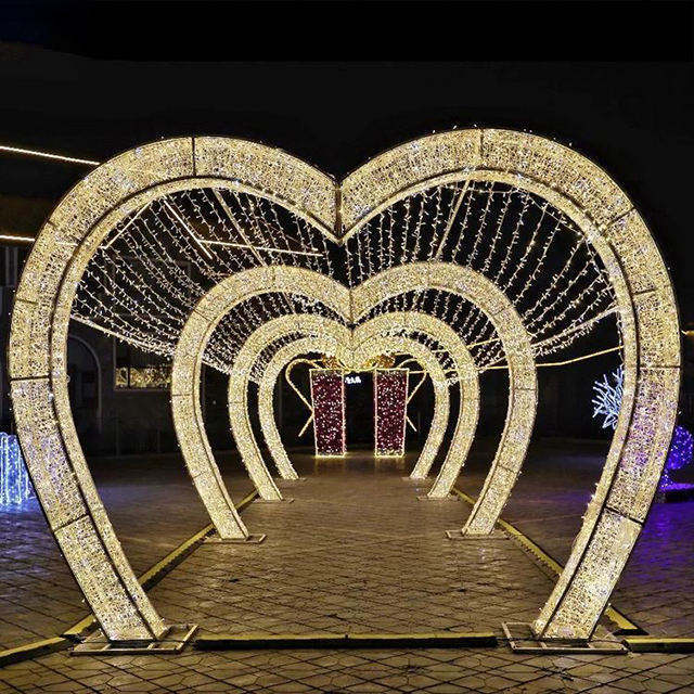 2023 New Wedding Valentine Entrance Decoration Led Heart Shaped Arch Lights Designs Decorations for EventsParty Supplies