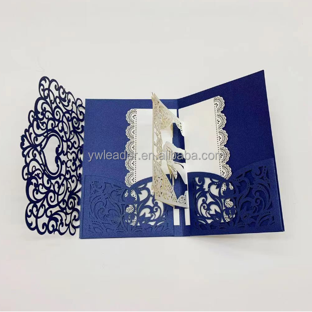 Wedding Supplies Custom Pop Up Luxury 3D Three-Dimensional Laser Cut Wedding Invitation Card