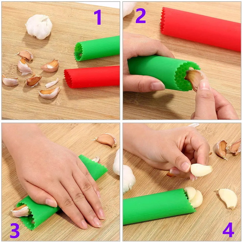 Kitchen Tool Garlic Cloves Peeler Easy Roller Peeling Tube Skin Remover Silicone Garlic Peeler Tube Without Smell