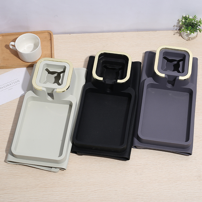 Hot selling sofa cup holder portable silicone sofa coaster anti-slip couch armrest cup holder with dessert tray