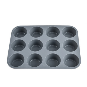 Colorful Nonstick Bakeware 12 Cups Round Cupcake Muffin Mold Baking Cake Pan Silicone Muffin Tray