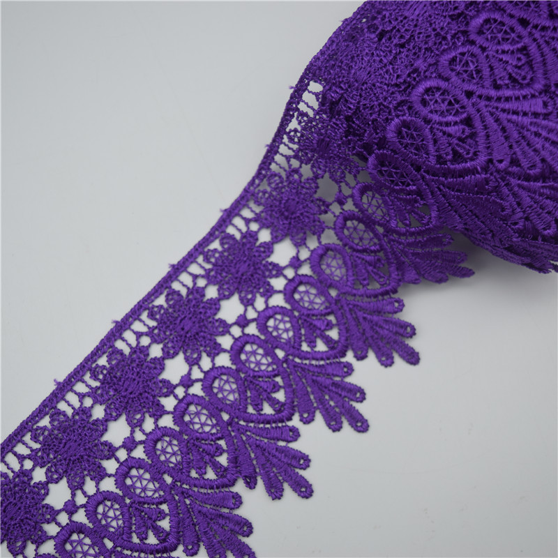 Hot sale african lace trim swiss voile fabric many colors in stock 8cm wide