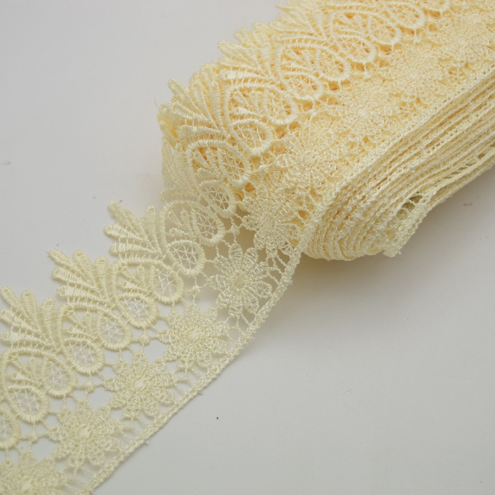 Hot sale african lace trim swiss voile fabric many colors in stock 8cm wide