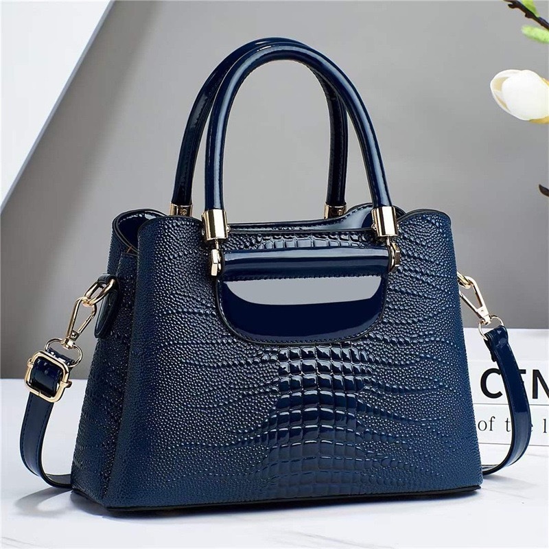 Wholesale supplier trendy handbags crocodile women's bags pu leather handbag for women