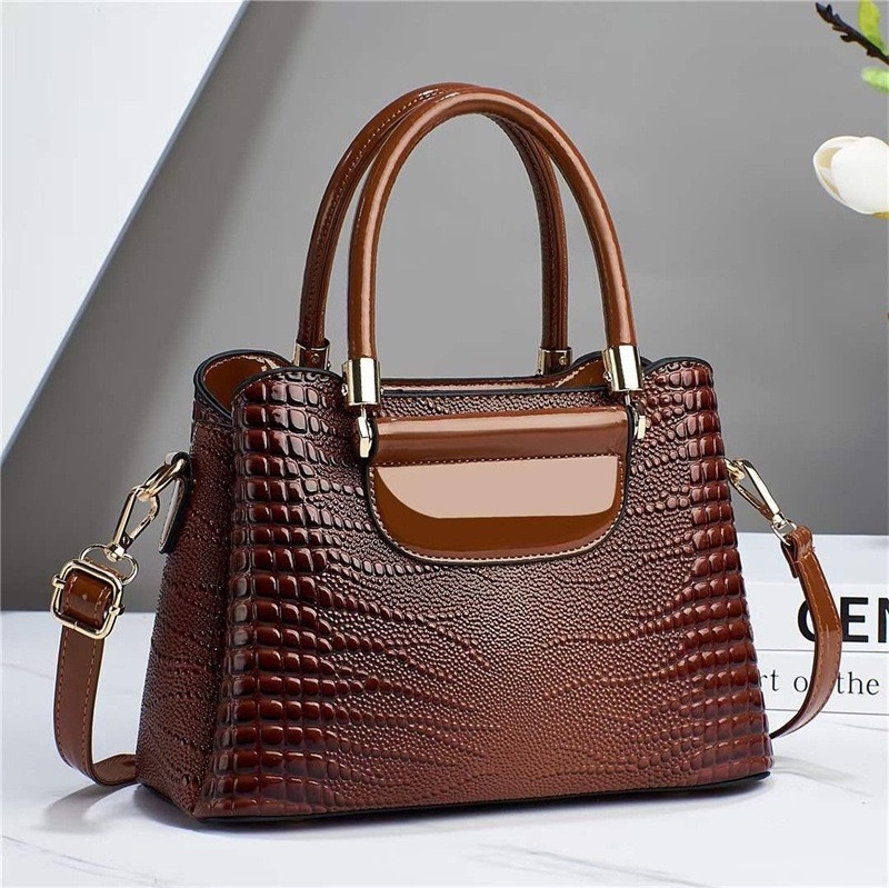 Wholesale supplier trendy handbags crocodile women's bags pu leather handbag for women